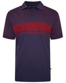 KAM Dobby Weave Block Polo Burgundy